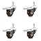 Service Caster 3.5 Inch High Temp Glass Filled Nylon 3/8 Inch Stem Caster Set Total Lock Brake SCC-TSTTL20S3514-GFNSHT-381615-4 - alternate 1